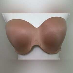 Victoria’s Secret Nude Tan Beige Strapless Lined‎ Bra Multiway Convertible 38C